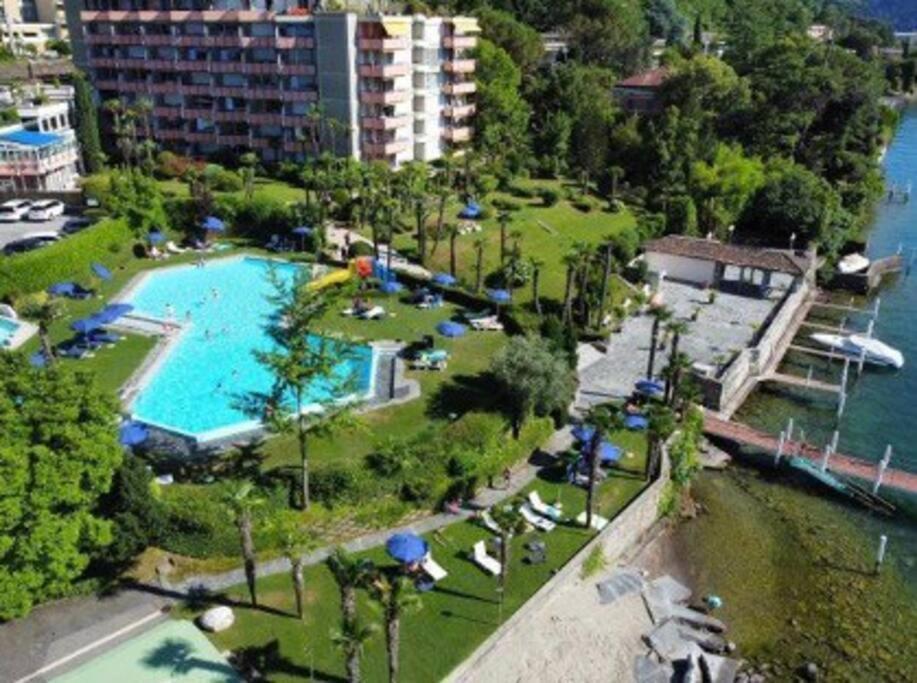 Luganersee, Pool, Strand, Parkplatz, Suite 302 Bissone Buitenkant foto