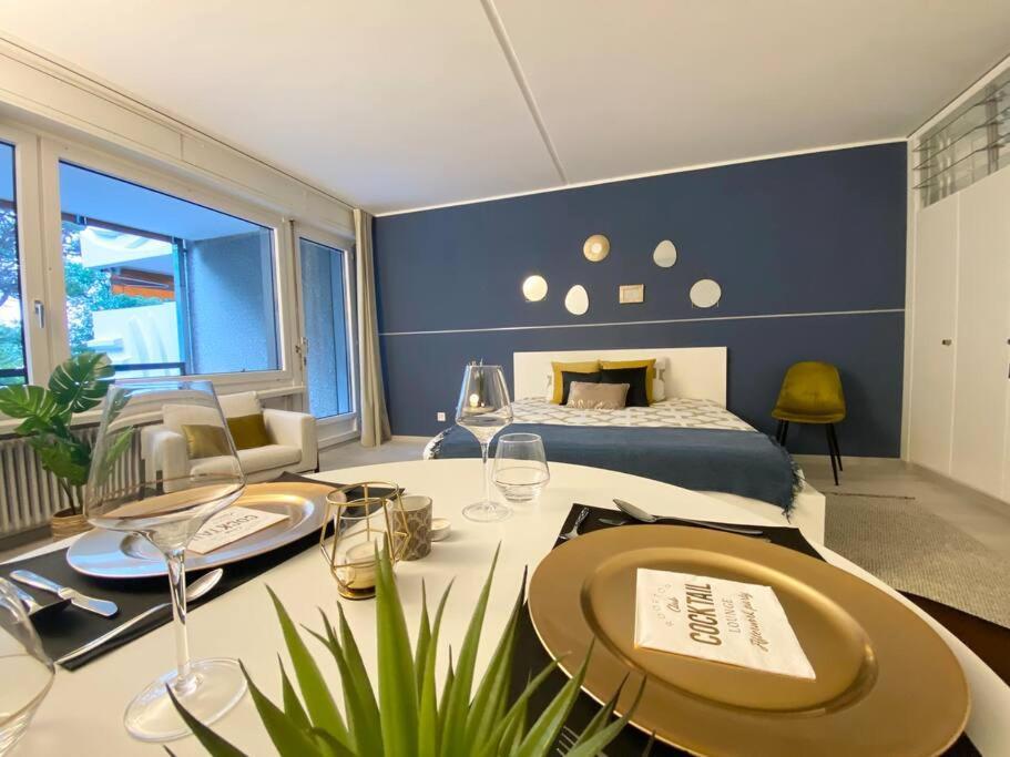 Luganersee, Pool, Strand, Parkplatz, Suite 302 Bissone Buitenkant foto