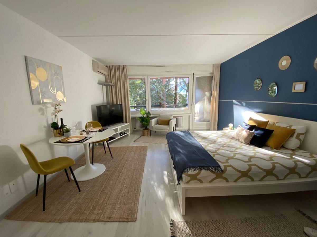 Luganersee, Pool, Strand, Parkplatz, Suite 302 Bissone Buitenkant foto